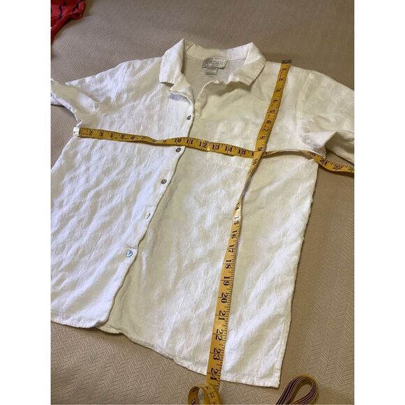 Button Down Linen Blend Shirt L - Picture 4 of 8